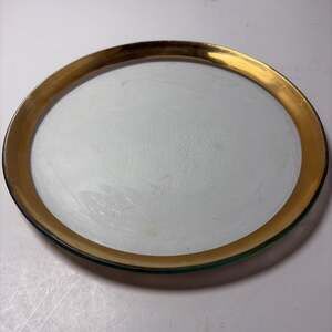 Roman Antique Service/Charger Plate by Annieglass 24K Gold, 12", 1995, Signed